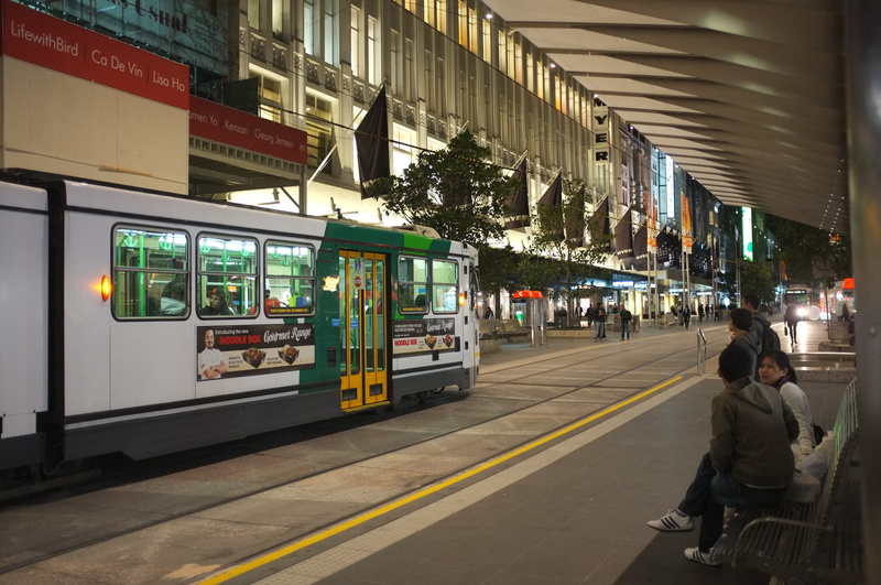 adult, street, transportation, bus stand, tram stand, architecture, real people, 4K, women, downtown, city life, rail transportation, cable car, australia