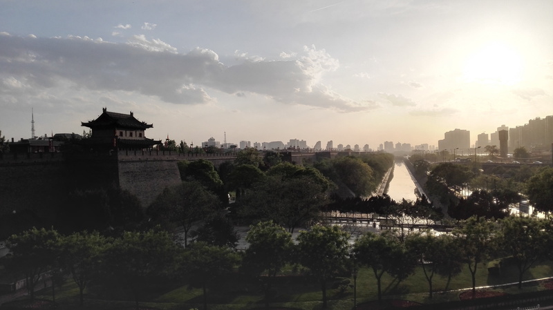 the solemn, 4K, temple - Building, the past, cultures, no people, city gate, moat, cityscape, china - East Asia, twilight, travel destinations, city, tree