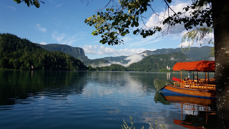 water, slovenia, tranquility, plant, sky, travel, non-urban scene, no people, mode of transportation, lake bled, lake, outdoors, beauty in nature, transportation