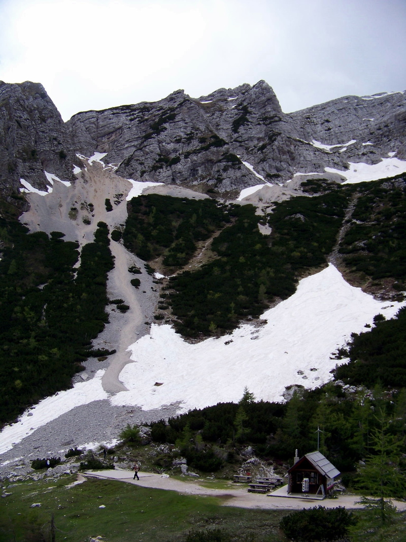 snow, tranquility, sky, alpine hiking, mountain range, day, landscape, environment, trekking, mountain peak, scenics - nature, triglav, slovenia, outdoors