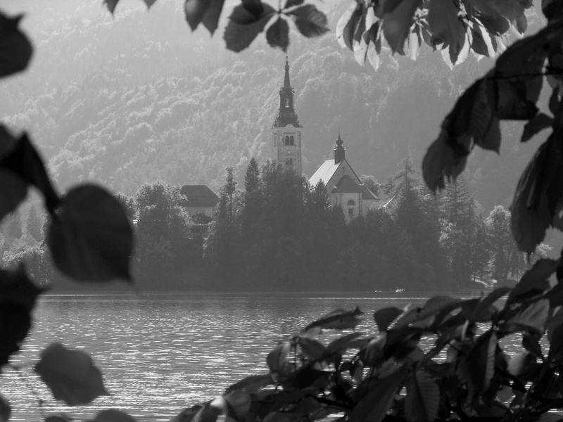 the gorenjska region, architecture, kranjska gora, monochrome, belief, island, badesee, travel, chapel, day, tourism, travel destinations, building exterior