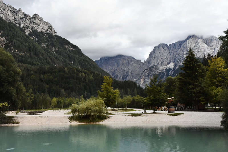 4K, sky, water, cloud - sky, non-urban scene, tree, tranquil scene, mountains lake, beauty in nature, park, scenics - nature, slovenia, mountain range
