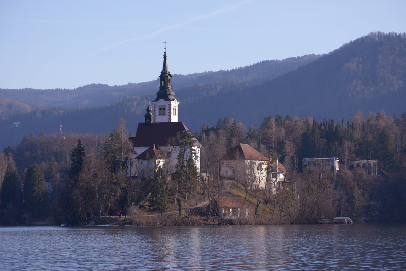 church, day, no people, lake, beauty in nature, tourism, mountain, waterfront, built structure, place of worship, slovenia, bled, island, building exterior