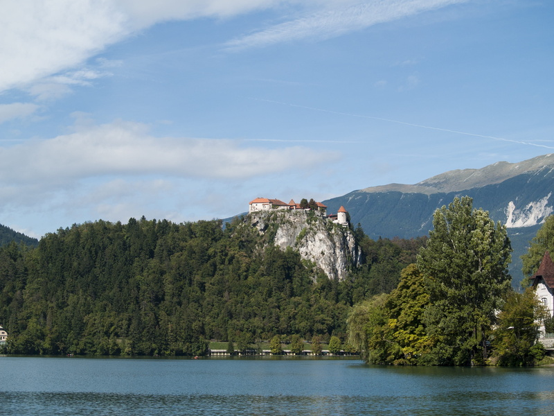 beauty in nature, plant, sky, tranquil scene, Slovenia, outdoors, scenics - nature, day, forest, nature, growth, water, Lake, waterfront, castle, no people