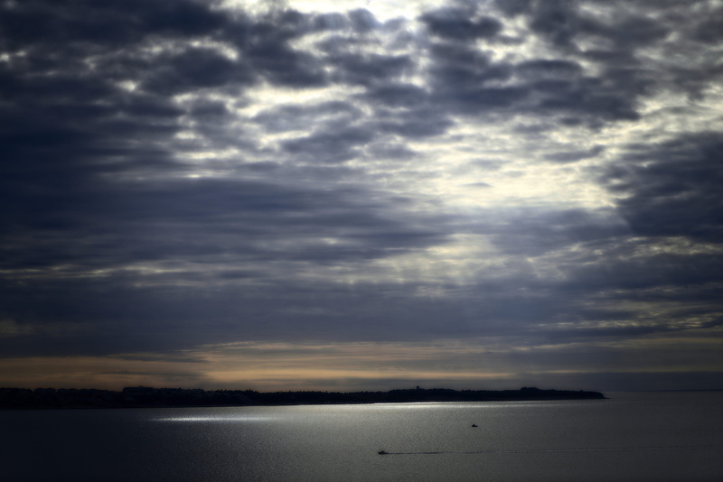 sea, seascape, 4K, pirano, sunset, tranquility, slovenia, ominous, nature, storm, dramatic sky, sky, horizon, tranquil scene, overcast, clouds, slovenija