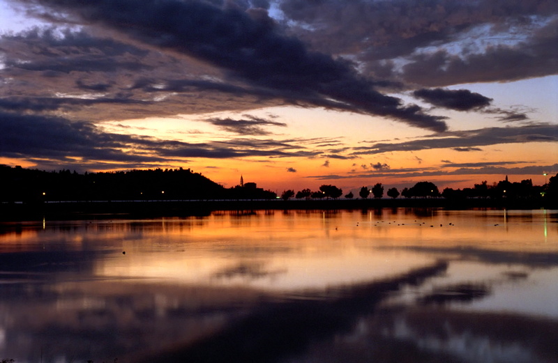 cloud, dramatic sky, idyllic, orange color, scenics - nature, sky, reflection, dusk, 5K, piran, tranquility, slovenia, sunset, cloud - sky, tranquil scene