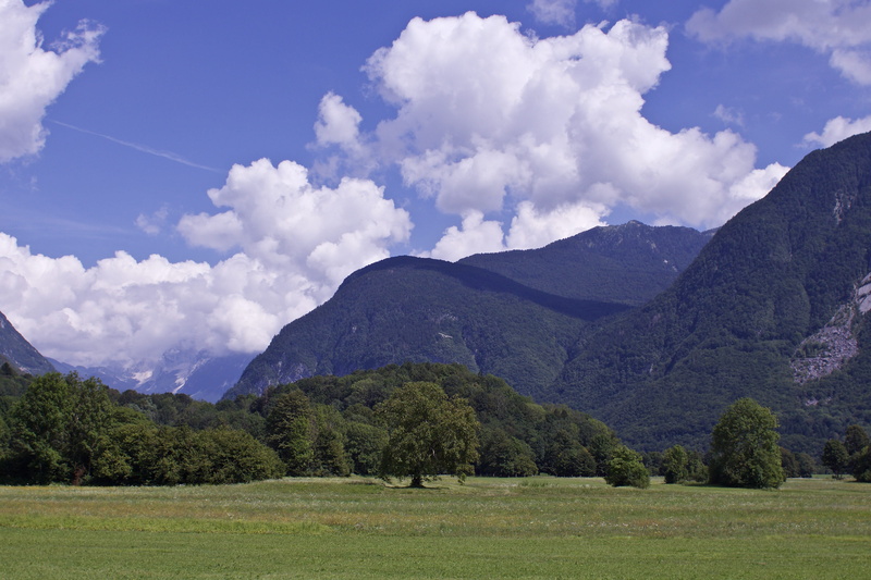 idyllic, bovec, no people, environment, mountain peak, 4K, mountain range, land, soca valley, day, sky, scenics - nature, tranquil scene, field, plant