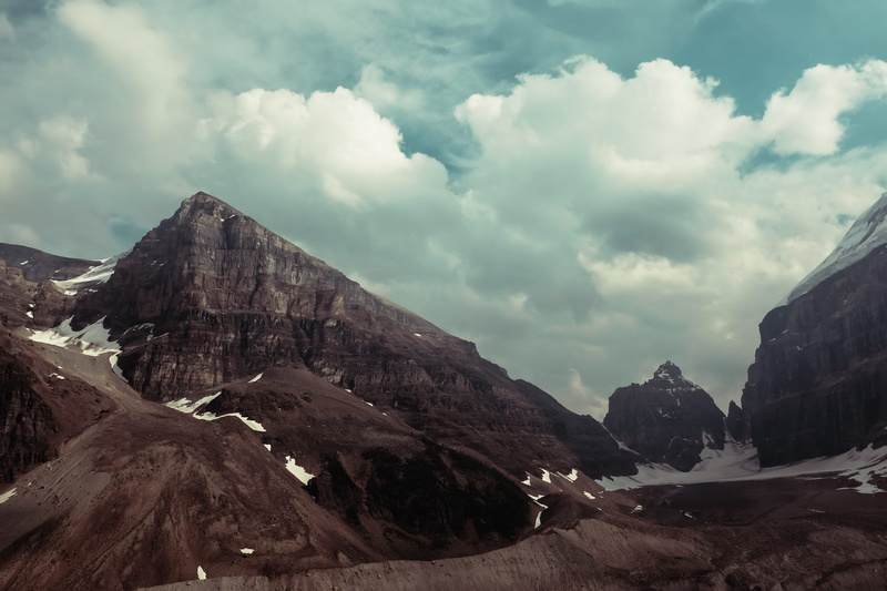 environment, no people, outdoors, summer, 4K, mountain peak, snow, tranquility, rock formation, mountains, scenics - nature, cliff, rock, louise, mountain