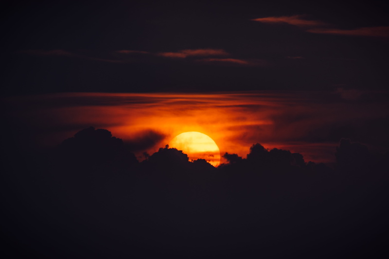 silhouette, 4K, dawn, cloud - sky, orange color, cloud, dramatic sky, awe, krn, tranquility, cloudscape, sky, environment, red sky, majestic, sunset, kobarid