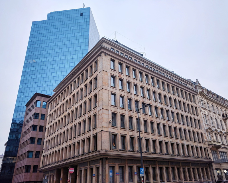 warszawa, city, sky, low angle view, modern, office building exterior, tower, nature, poland, history, building exterior, the past, office, building, jasna 7