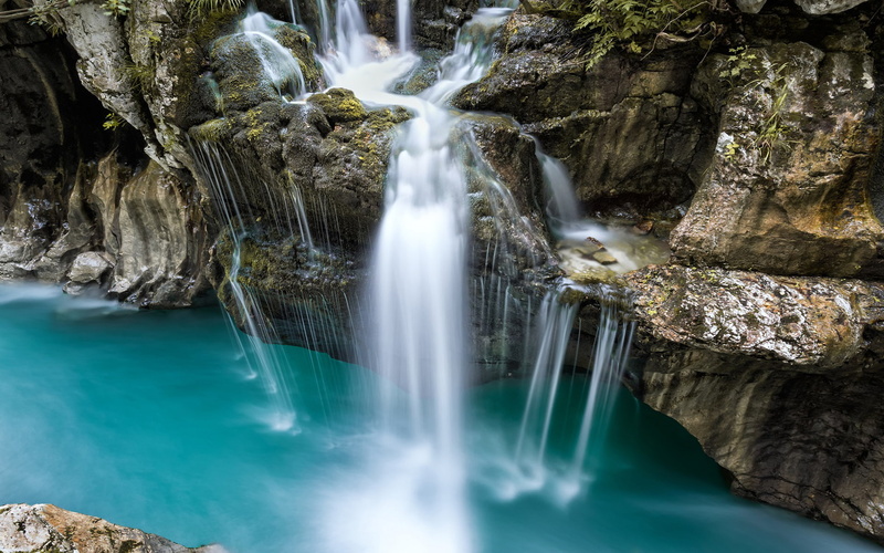 river, triglav, slovenia, soca, park, natural, 1080P, waterfall