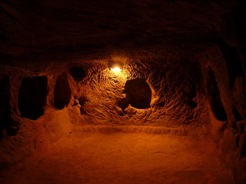 hole, rock formation, architecture, cave, hiding place, glowing, history, tunnel, underground, cappadocia, turkey, space, underground city, solid, rock - object