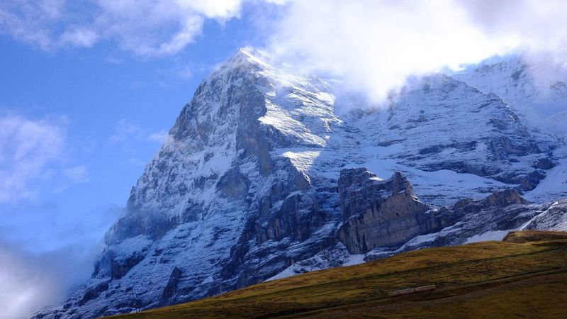 mountains, Train, 2K, Switzerland, Jungfraujoch