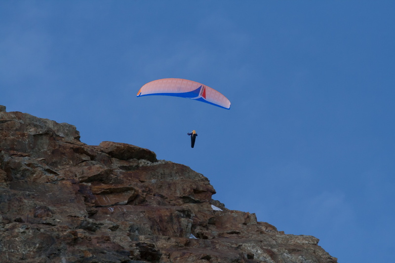 rock, sky, extreme sports, leisure activity, outdoors, mid-air, unrecognizable person, sport, blue, nature, day, risk, low angle view, flying, 4K, transportation