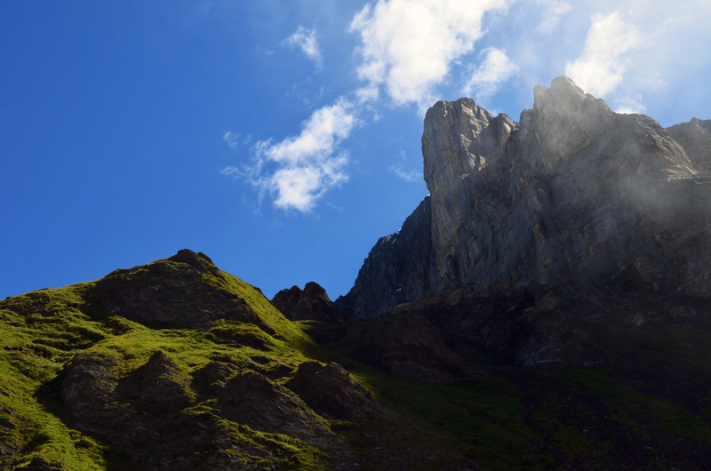 no people, mountain, nature, beauty in nature, environment, low angle view, meadow, tranquility, kleine scheidegg, mountain range, landscape, rock - object