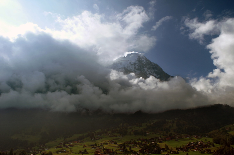 mountain range, outdoor, remote, clouds, outdoors, land, tranquil scene, grindelwald, plant, no people, cloudscape, tranquility, scene, dramatic, weather