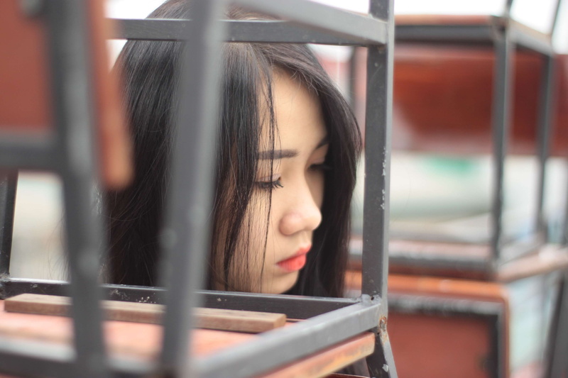 headshot, close-up, adult, travel, mode of transportation, contemplation, young women, window, transportation, one person, young adult, teenager, vietnamese