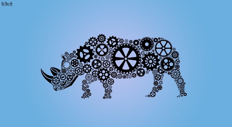 decoration, technology, white color, rhinoceros, silver colored, close-up, black, nature, Vector Art, gears, no people, metal, wild, pattern, abstract