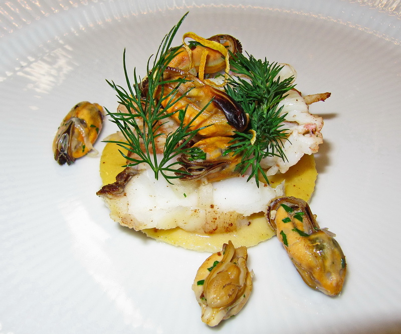 fish, chives, temptation, sauce, ready-to-eat, no people, garnish, seafood, dill, steamed, high angle view, close-up, vegetable, indulgence, monkfish, indoors