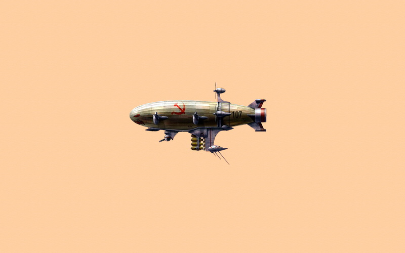 background, light, dirigible, steampunk, bomb, military, 1080P, airship, hammer, sickle