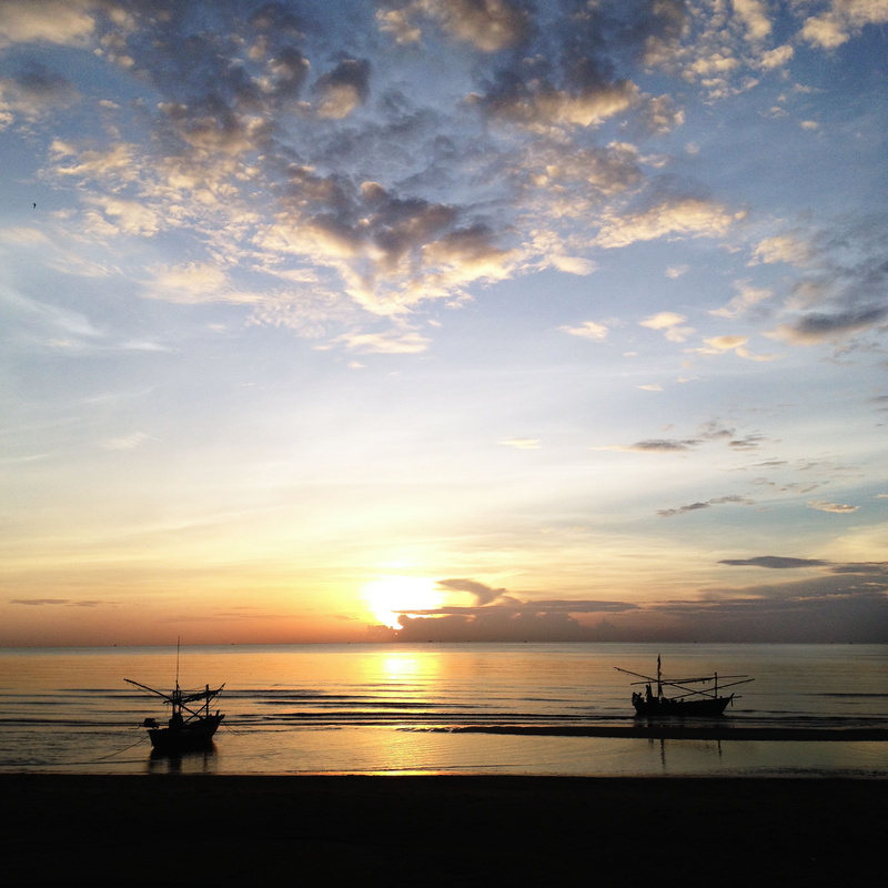 morning, Pranburi, 5K, transportation, Ship, beauty in nature, nautical vessel, thailand, scenics - nature, beach, Fishing, boat, sunset, ship, no people
