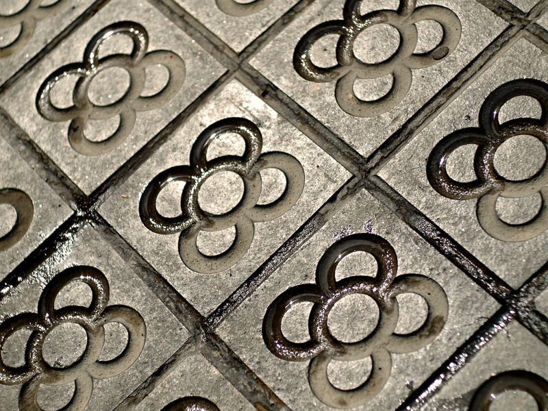 europe, day, close-up, pattern, design, silver colored, outdoors, grey, city, floor, spain, art and craft, iron - metal, repetition, 2K, catalunya, tiled