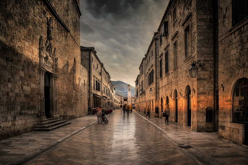 scenery, building, fantasy, diminishing perspective, rock, walking, nature, men, alley, built structure, incidental people, city, dubrovnik, architecture