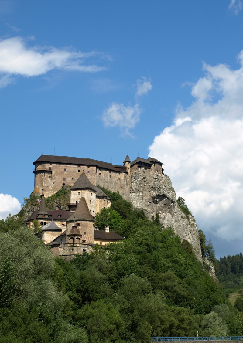 low angle view, day, tree, built structure, nature, sky, castle, tourism, 2K, blue, slovakia, travel, architecture, fort, orava, no people, travel destinations