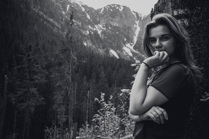 nature, beauty, land, thinking, black, plant, forest, beautiful, hand, portrait, real people, traveling, white, scenics - nature, leisure activity, black and white