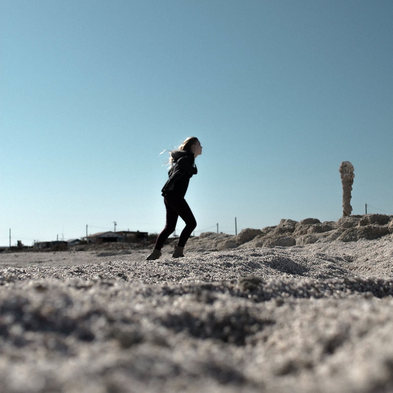 desert, adult, black, image Technique, skinny, woman in black, people, child, full Length, one Person, sunlight, casual clothing, sky, time Of Day, clear sky
