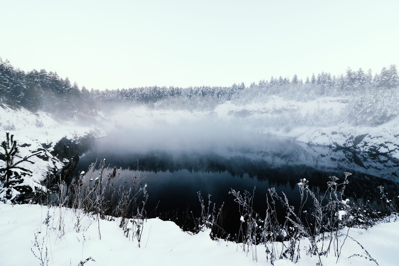 area, lake, winter, 1080P, tree, no people, beauty in nature, tranquil scene, covered, land, scenics - nature, environment, plant, snowcapped mountain