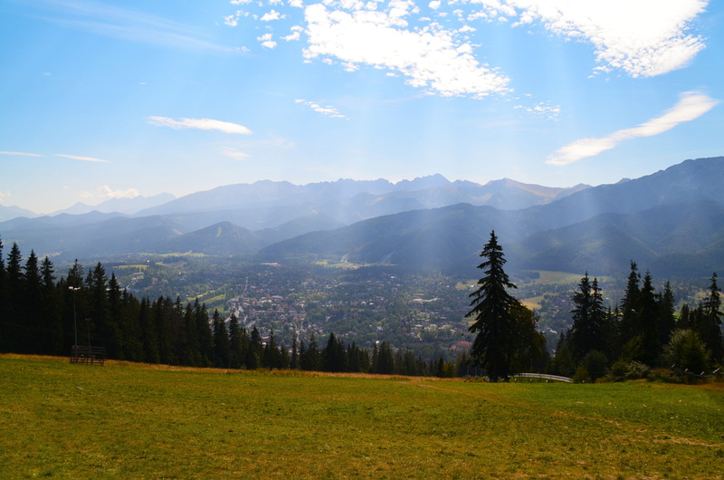 field, tranquility, plant, land, sky, idyllic, poland, nature, wielka krokiew ski jump, scenics - nature, mountains, top view, tree, gubalowka, mountain