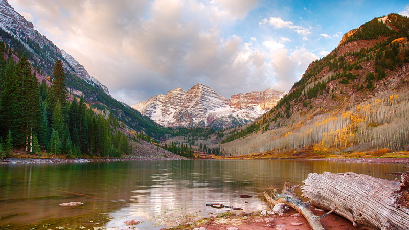 closeup, landscape, maroon bells, reflection, 4K, rose, lake, trees, nature, mountains, flowers