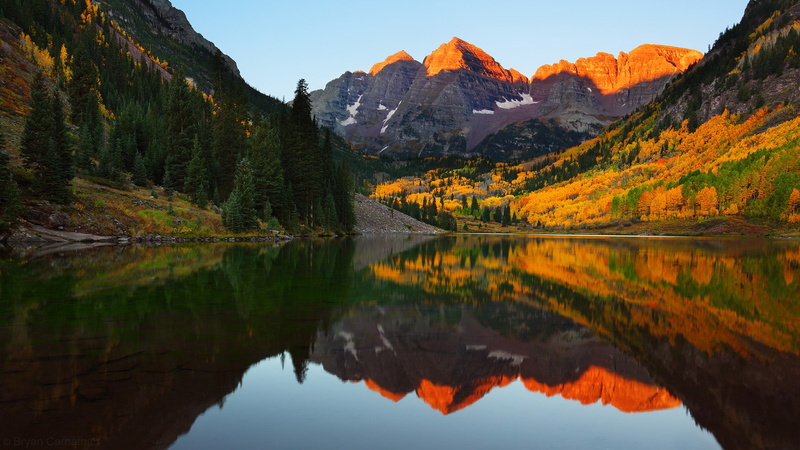 Lake Maroon, lake, the slopes, Maroon Lake, Colorado, Maroon Bells, 1080P, reflection, autumn, Rocky Mountains, mountains, Elk Mountains