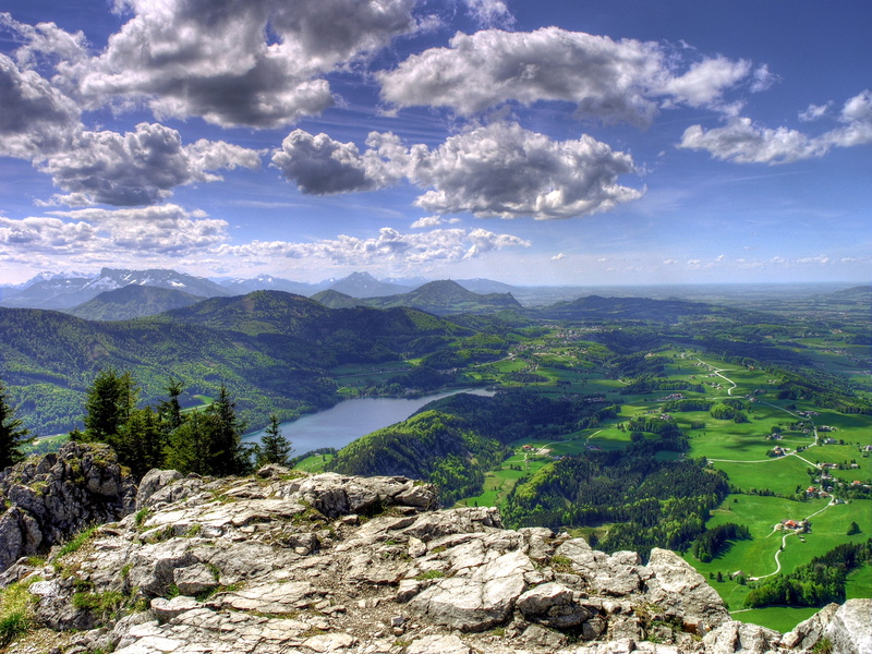 tranquility, tree, european Alps, green Color, cloudy, nature, europe, rock - Object, panoramic, non-Urban Scene, sky, idyllic, scenics, clouds, mountain