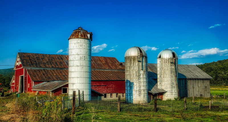 land, hdr, vermont, cloud - sky, landscape, countryside, factory, grass, 4K, no people, industry, agricultural building, outdoors, agriculture, farm, rural