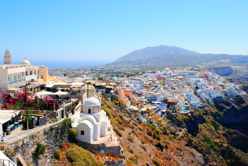 vacation, volcano, nature, travel destinations, caldera, island, house, europe, sea, sky, holiday, travel, landscape, water, sunny, romantic, aegean, village