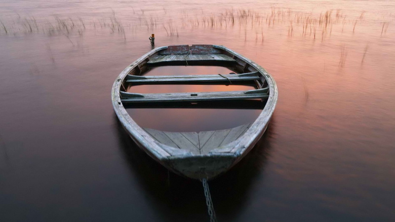 nature, hd, leak, rowboat, water, 1080P