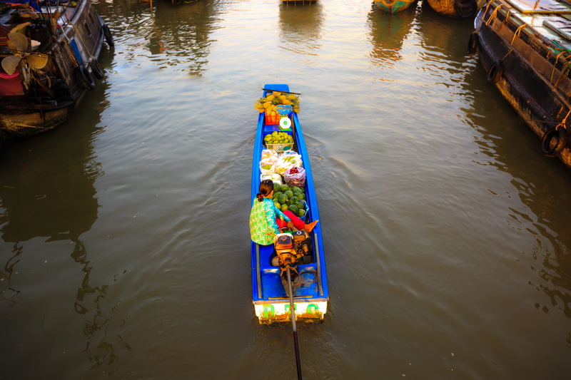 watercraft, selling, travel, canal, full, high angle shot, river, street, fruits, no people, boat, nature, inflatable, vendor, outdoors, vegetables, merchant