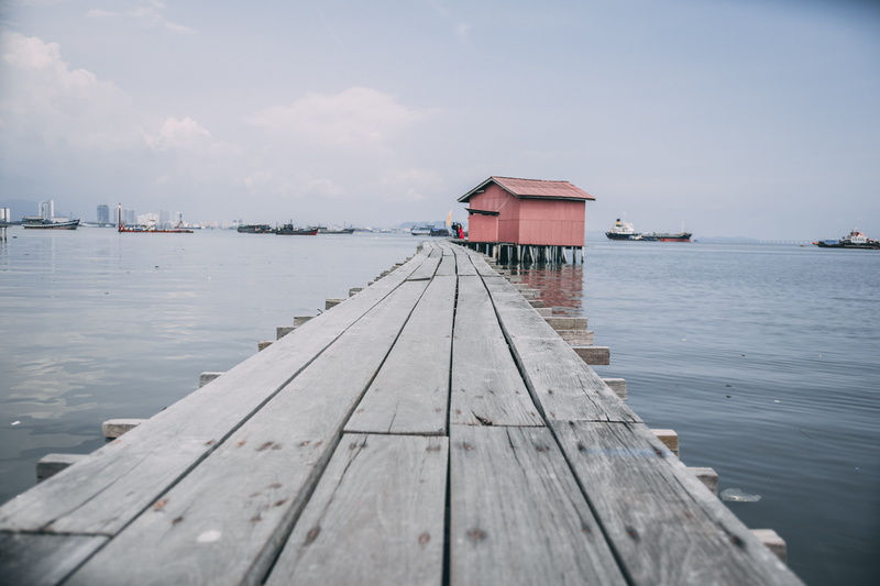 water, house, the way forward, direction, sky, asia, no people, george town, scenics - nature, adventure, building exterior, sea, wanderlust, outdoors