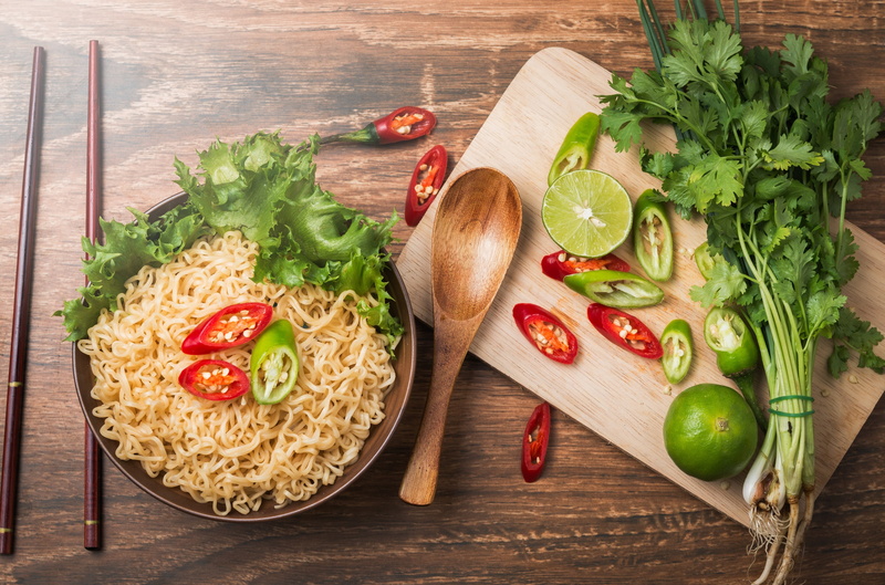 wooden spoon, spice, cutting board, indoors, vegetarian food, food and drink, high angle view, kitchen utensil, preparing food, 4K, wood - material, chili pepper