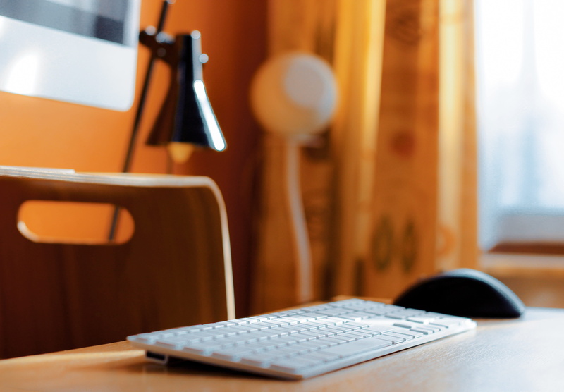 paper, seat, business, keyboard, no people, imac, white, screen, wood - material, monitor, desk, table, furniture, computer, desktop pc, input device, absence
