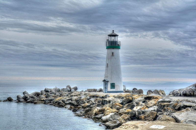 1080P, USA, Walton Lighthouse, Santa Cruz, coast, lighthouse