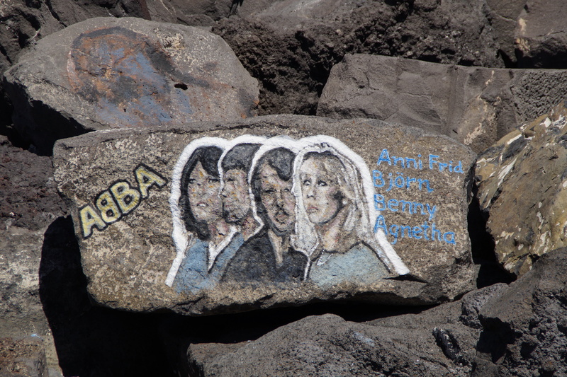 wall - building feature, representation, craft, tenerife, rock - object, stars, painting, musician, painted stones, western script, abba, no people, portrait