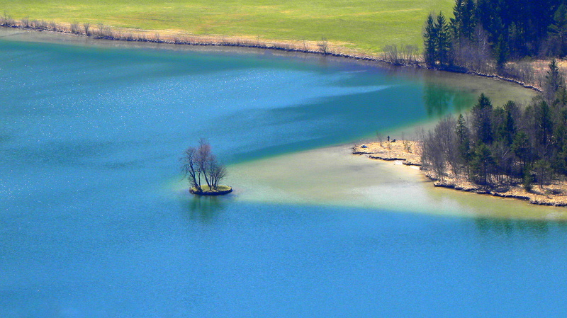 body, tranquil scene, high angle view, aerial view, daylight, lagoon, scenics - nature, day, tree, 2K, areal, blue, landscape, tranquility, from above