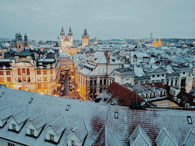 night, aerial, rooftop, photography, residential district, place of worship, building exterior, built structure, view, no people, white, architecture, the past