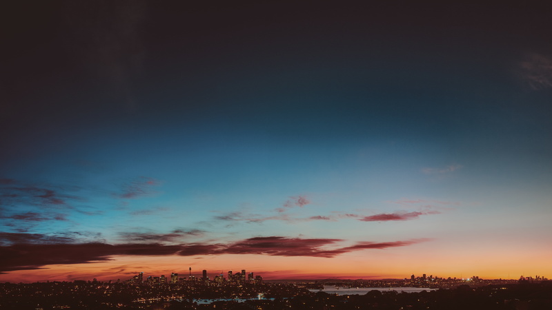 blue, areal, cloud, tower, beauty in nature, landscape, scenics - nature, skyscraper, office building exterior, cloud - sky, city, dark, sunset, architecture
