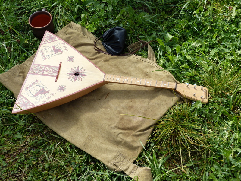 4K, music, land, wood, nature, plucked string instrument, paper, still life, personal accessory, high angle view, close-up, field, bag, floral pattern