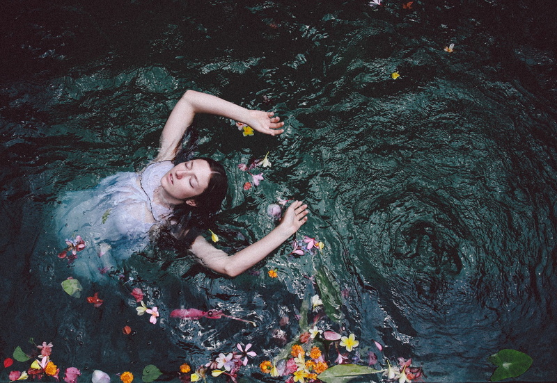 floating on water, lagoon, nature, 1080P, full length, young adult, enjoyment, barefoot, water, swimming, day, women, leisure activity, high angle view