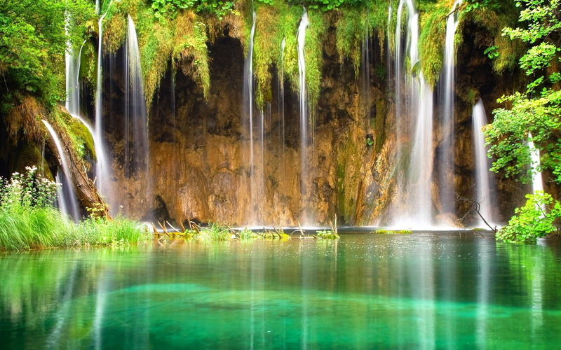 nature, waterfall, 2K, lagoon